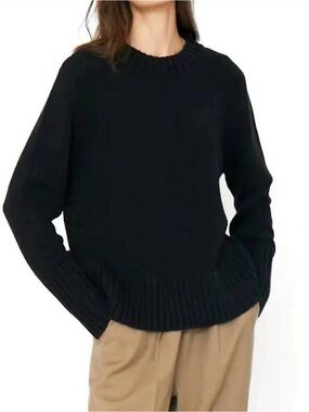 Kule Tatum Black Crewneck Cotton Pullover Sweater - M